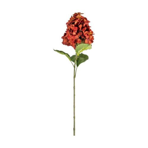 Endon Hydrangea Velvet Stem with Leaves Ruby 800mm - ED-5059413418655