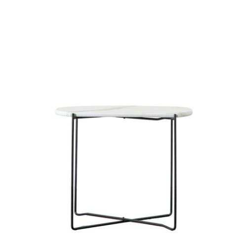 Endon Linford Side Table White Marble 600x470x500mm - ED-5059413686528