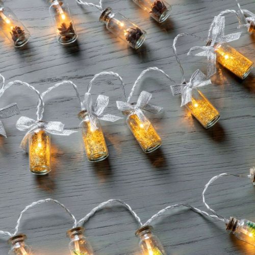 Endon Seco 10 LED String w/Gold Glitter in Jars L1300mm - ED-5059413417405