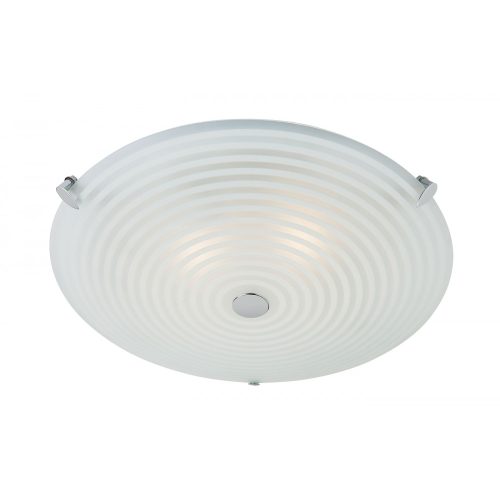 ENDON Roundel 2lt Flush Frosted/clear glass & chrome plate 2 x 40W E14 candle - ED-633-32