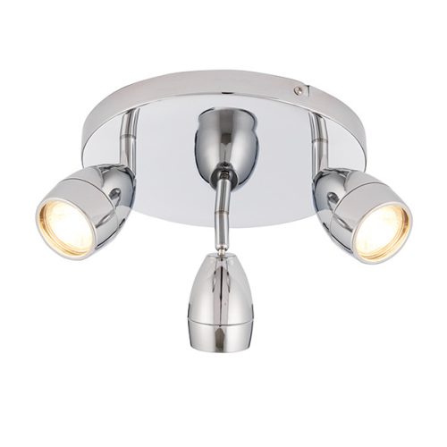 ENDON Porto 3lt Spot Chrome plate & clear glass 3 x 5W LED GU10 - ED-73692