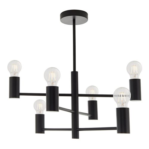 ENDON Studio 6lt Semi flush Matt black 6 x 10W LED E27 - ED-76502