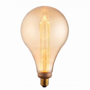 Fényforrások - ENDON XL E27 LED Globe 1lt Accessory Amber glass 2.5W LED E27 Warm White - ED-77084