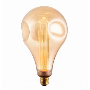 Fényforrások - ENDON XL E27 LED Dimple Globe 1lt Accessory Amber glass 2.5W LED E27 Warm White - ED-77085