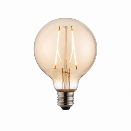 Endon E27 LED filament globe 95mm dia 2w amber - ED-77109