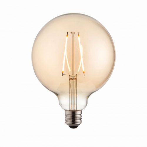 Endon E27 LED filament globe 125mm dia 2w amber - ED-77111