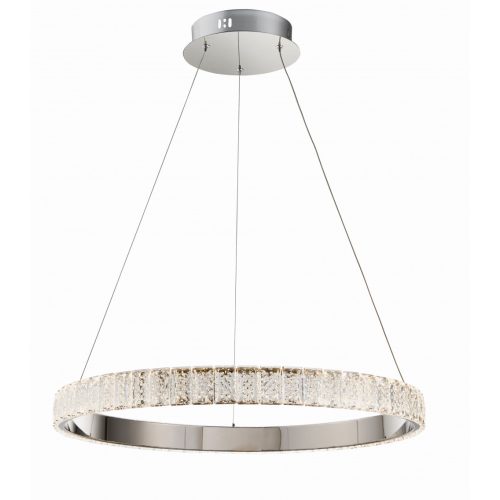 ENDON Celeste 1lt Pendant Chrome plate & clear crystal 28.5W LED (SMD 2835) Cool White - ED-78702