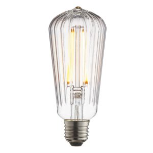 Fényforrások - ENDON Ribb Pear 1lt Accessory Clear glass 4W LED E27 Warm White - ED-80180