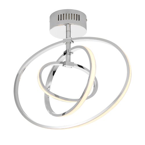 ENDON Avali 1lt Semi flush Chrome plate & white acrylic 24.36W LED tape module (SMD 2835) Warm White - ED-81036