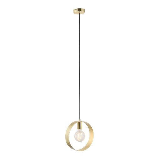 ENDON Hoop 1lt Pendant Brushed brass plate 40W E27 GLS - ED-81921