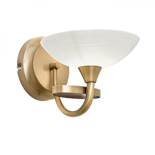 ENDON Cagney 1lt Wall Antique brass plate & white glass 33W G9 clear capsule - ED-CAGNEY-1WBAB
