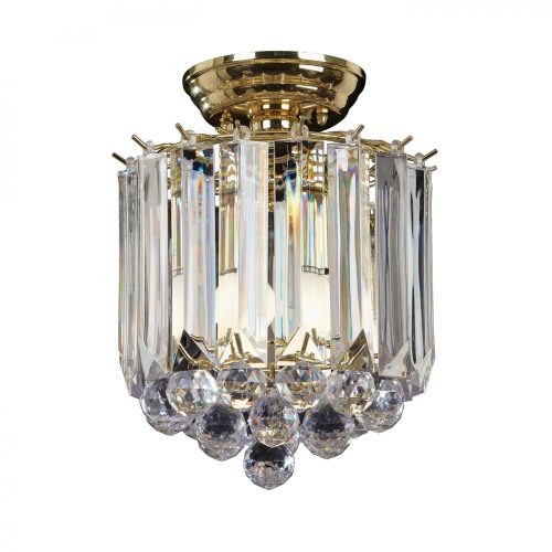 ENDON Fargo 2lt Flush Brass plate & clear acrylic 2 x 7W LED E14 - ED-FARGO-BP