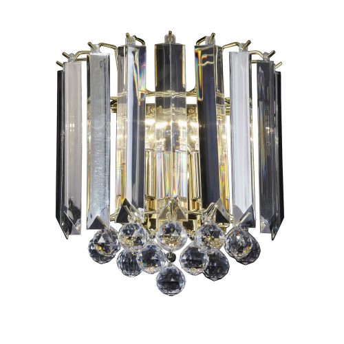 ENDON Fargo 2lt Wall Brass plate & clear acrylic 2 x 7W LED E14 - ED-FARGO-WBBP