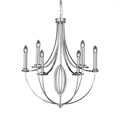 ENDON Whistle 6lt Pendant Nickel plate 6 x 60W E14 candle - ED-WHISTLE-6NI