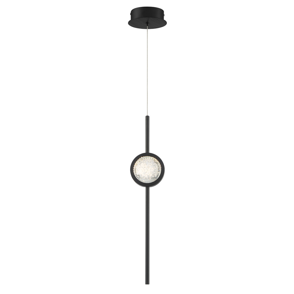 Függeszték - ELSTEAD Eurofase pendant light, height 598mm, height-adjustable, LED 6W dimmable, 340lm - ELS-QN-BARLETTA-1P-BK