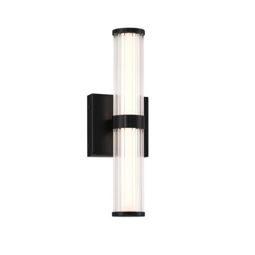 ELSTEAD Eurofase bathroom/outdoor wall light, IP44, height 355mm, LED 14W dimmable, 985lm - ELS-QN-FAYTON-S-BK