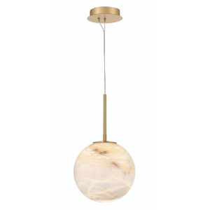 Függeszték - ELSTEAD Eurofase real alabaster pendant light, diameter 304mm, 15W LED dimmable, 1115lm - ELS-QN-KEPLER-1P-M-BG