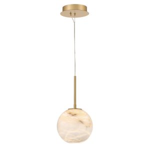 Függeszték - ELSTEAD Eurofase real alabaster pendant lamp, diameter 203mm, 10W LED dimmable, 723lm - ELS-QN-KEPLER-1P-S-BG