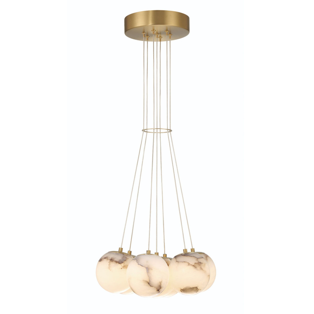 Függeszték - ELSTEAD Eurofase real alabaster pendant lamp, diameter 456mm, 7x7W dimmable LED, total 3544lm - ELS-QN-KEPLER-7P-BG Függeszték - ELSTEAD Eurofase real alabaster pendant lamp, diameter 456mm, 7x7W dimmable LED, total 3544lm - ELS-QN-KEPLER-7P-BG