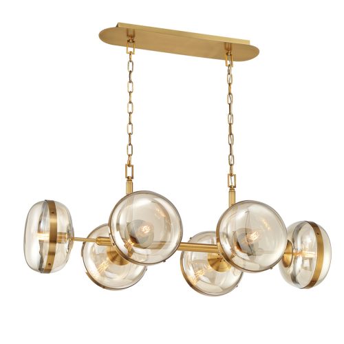 ELSTEAD Eurofase pendant light, width 1105mm, 6x E27 - ELS-QN-NOTTINGHAM-6LP-AB