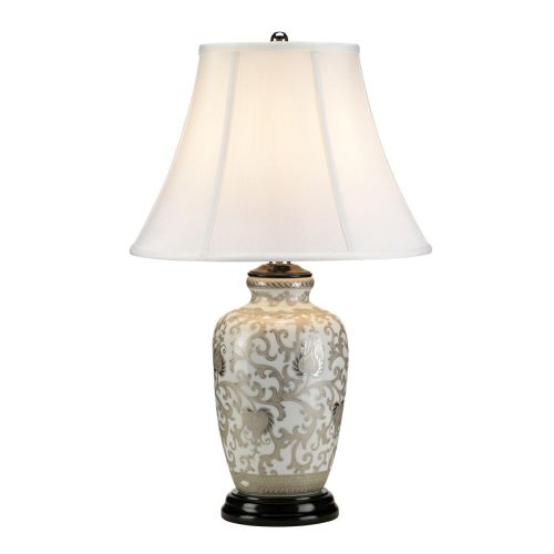 Elstead Silverthistle white table lamp
