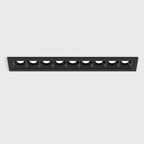 Ceiling recessed luminaire VARIO COMFORT 218, L218mm, W38mm, H45mm, LED 14W, 1005Lm, 3000K, 36fok, CRI>90, 500mA, IP20, black color