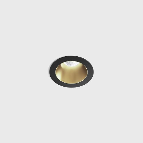 Ceiling recessed luminaire NANO R, D48mm, H67mm, CREE LED 8W, 640Lm, 3000K, 50fok, CRI>90, 700mA, IP20, black/brass color
