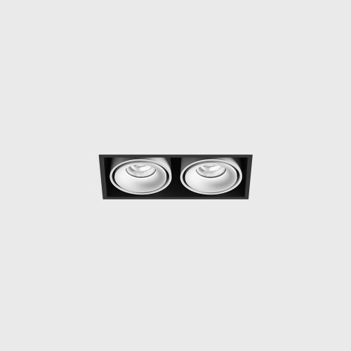 Ceiling recessed luminaire KARDAN 2, L210mm, W108mm, H80mm, BRIDGELUX LED 2x9W, 2x924Lm, 3000K, 50fok, CRI>90, 250mA, IP20, white color