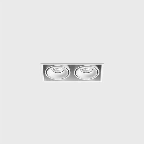 Ceiling recessed luminaire KARDAN 2, L210mm, W108mm, H80mm, BRIDGELUX LED 2x9W, 2x924Lm, 3000K, 50fok, CRI>90, 250mA, IP20, white/white color