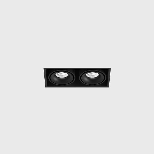 Ceiling recessed luminaire KARDAN 2, L210mm, W108mm, H80mm, BRIDGELUX LED 2x9W, 2x989Lm, 4000K, 50fok, CRI>90, 250mA, IP20, black color