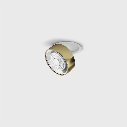 Ceiling recessed luminaire SOL IN MINI, D75mm, H26mm, LED 7W, 624Lm, 3000K, 45fok, CRI>90, 350mA, IP20, white/brass color