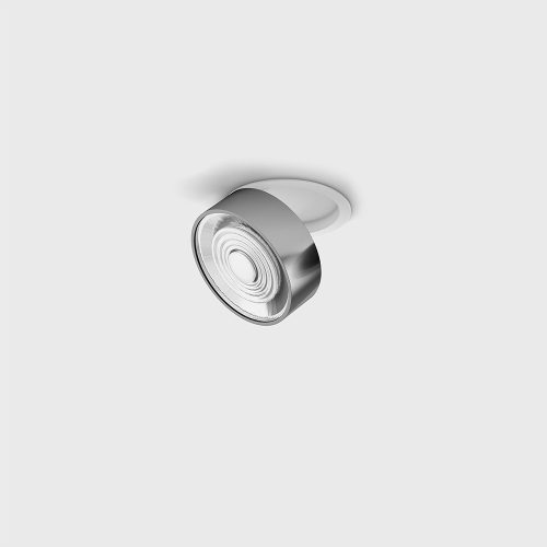 Ceiling recessed luminaire SOL IN MINI, D75mm, H26mm, LED 7W, 624Lm, 3000K, 45fok, CRI>90, 350mA, IP20, white/chrome color