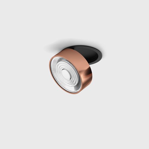 Ceiling recessed luminaire SOL IN, D95mm, H33mm, LED 14W, 1425Lm, 3000K, 38fok, CRI>90, 350mA, IP20, black/copper color