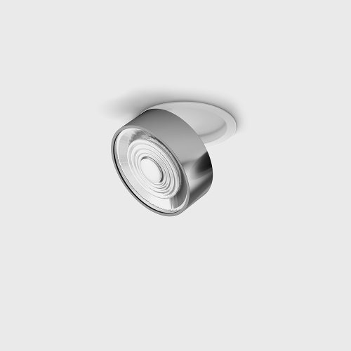Ceiling recessed luminaire SOL IN, D95mm, H33mm, LED 14W, 1425Lm, 3000K, 38fok, CRI>90, 350mA, IP20,  white/chrome color