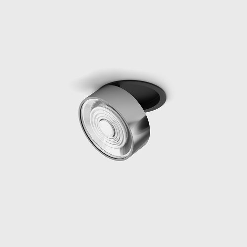 Ceiling recessed luminaire SOL IN, D95mm, H33mm, LED 14W, 1425Lm, 4000K, 38fok, CRI>90, 350mA, IP20, black/chrome color