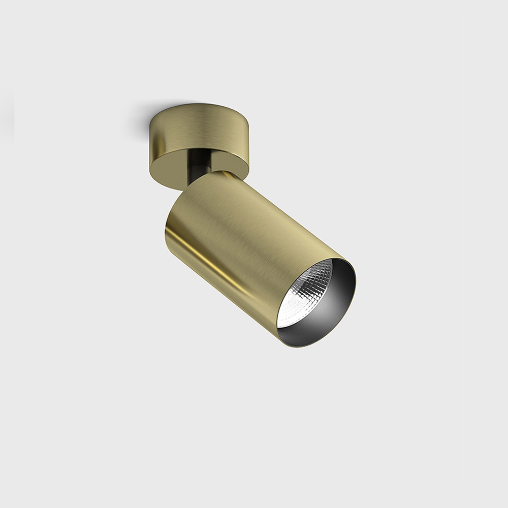 Spot világítás - Surface mounted luminaire TUB M SA 90, D52mm, H140mm, CREE LED 9W, 250mA, 552Lm, 3000K, 50fok, CRI>90, IP20, brass color