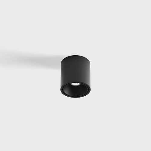Surface mounted luminaire ROLL, D95mm, H100mm, BRIDGELUX LED 9W, 989Lm, 4000K, 50fok, CRI>90, 250mA, IP44, black color