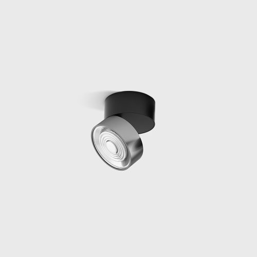 Surface mounted luminaire SOL SURF MINI, D75mm, H70mm, LED 7W, 624Lm, 3000K, 45fok, CRI>90, 350mA, IP20, black/chrome color