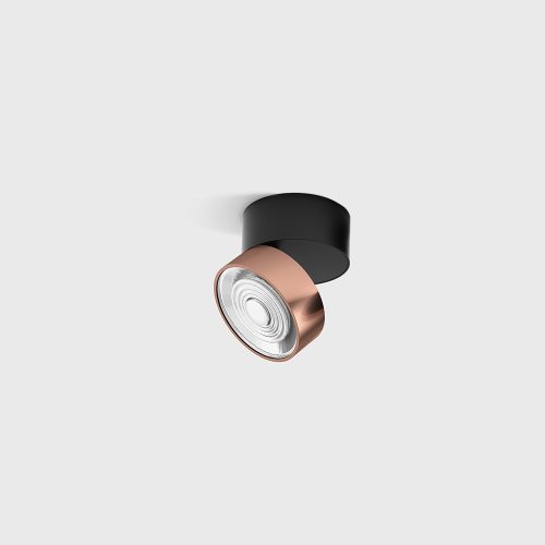 Surface mounted luminaire SOL SURF MINI, D75mm, H70mm, LED 7W, 624Lm, 3000K, 45fok, CRI>90, 350mA, IP20, black/copper color