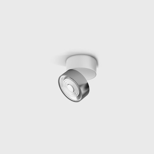Surface mounted luminaire SOL SURF MINI, D75mm, H70mm, LED 7W, 624Lm, 3000K, 45fok, CRI>90, 350mA, IP20, white/chrome color