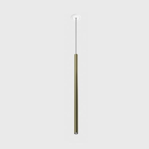 Pendant luminaire with recessed frame base TUB XS P NANO, D15mm, H600mm, CREE LED 2.4W, 137Lm, 3000K, 20fok, CRI>90, 700mA, IP20, brass color