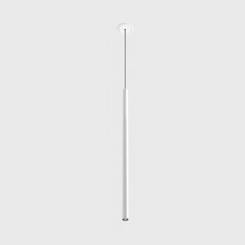 Pendant luminaire with recessed frame base TUB XS P NANO,  D15mm, H600mm, CREE LED 2.4W, 137Lm, 3000K, 20fok, CRI>90, 700mA, IP20, white color
