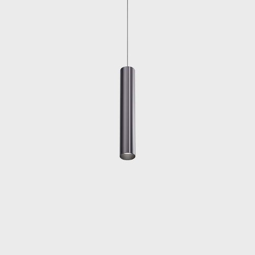 Pendant luminaire with surface base TUB S P 200, D30mm, H200mm, CREE LED 8W, 558Lm, 3000K, 50fok, CRI>90, 700mA, IP20, diamond black color