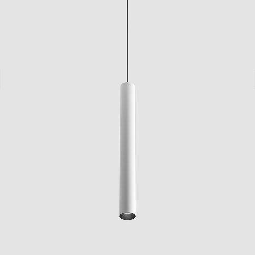 Pendant luminaire with recessed trimless base TUB S P 300 NANO, D30mm, H300mm, CREE LED 8W, 389Lm, 3000K, 50fok, CRI>90, 700mA, IP20, white color