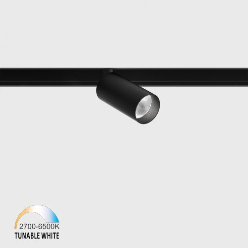 IN_LINE TUB S A 60 TW spotlight, D30mm, H60mm, LED 6.3W, TW DIM: 2700K(393Lm)-6500K(454Lm), 30fok, CRI>90, 48V DС, IP20, black color