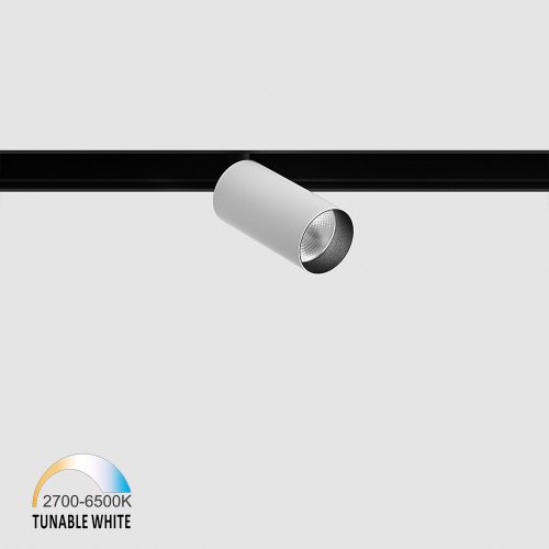 IN_LINE TUB S A 60 TW spotlight, D30mm, H60mm, LED 6.3W, TW DIM: 2700K(393Lm)-6500K(454Lm), 30fok, CRI>90, 48V DС, IP20, white color