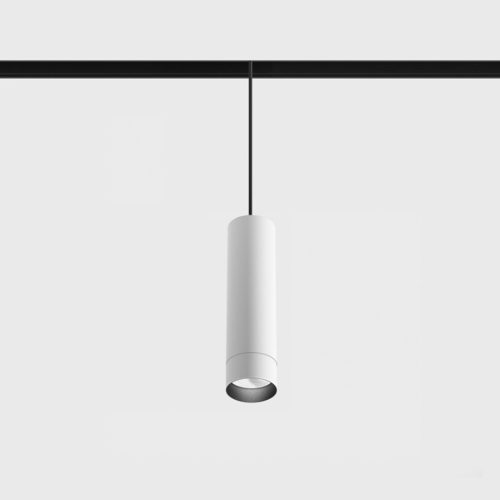 Suspended luminaire IN_LINE TUB M P 200 ZOOM, D52mm, H200mm, CREE LED 13W, 615-1040Lm, 3000K, 15fok-50fok, CRI>90, 2 wired, ON/OFF, IP20, white color