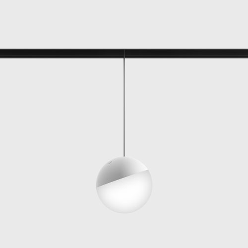 Suspended luminaire IN_LINE BALL M, D100mm, H1500mm, CREE LED 7W, 590Lm, 3000K, CRI>90, 2 wired, ON/OFF, IP20, opal/white color