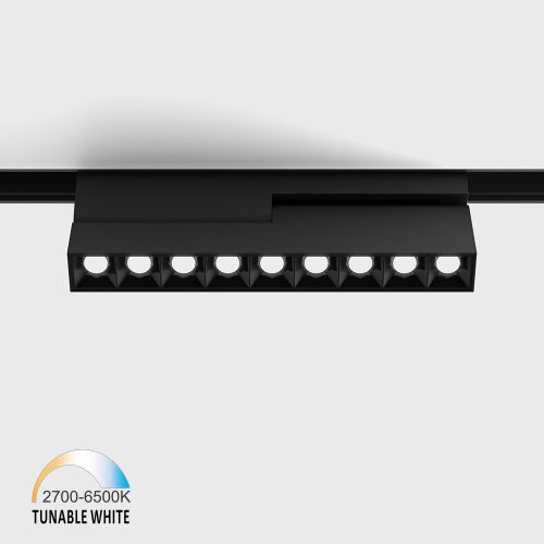 IN_LINE COMFORT B 205 TW spotlight, L205mm, W24.5mm, H107mm, LED 10W, TW DIM: 2700K(563Lm)-6500K(632Lm), 20fok, CRI>90, 48V DС, IP20, black color
