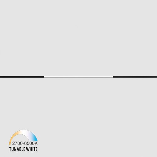 IN_LINE LINEA 407 TW line light, L407mm, W24.5mm, H48mm, LED 11W, TW DIM: 2700K(733Lm)-6500K(834Lm), CRI>90, 48V DС, IP20, opal/black color